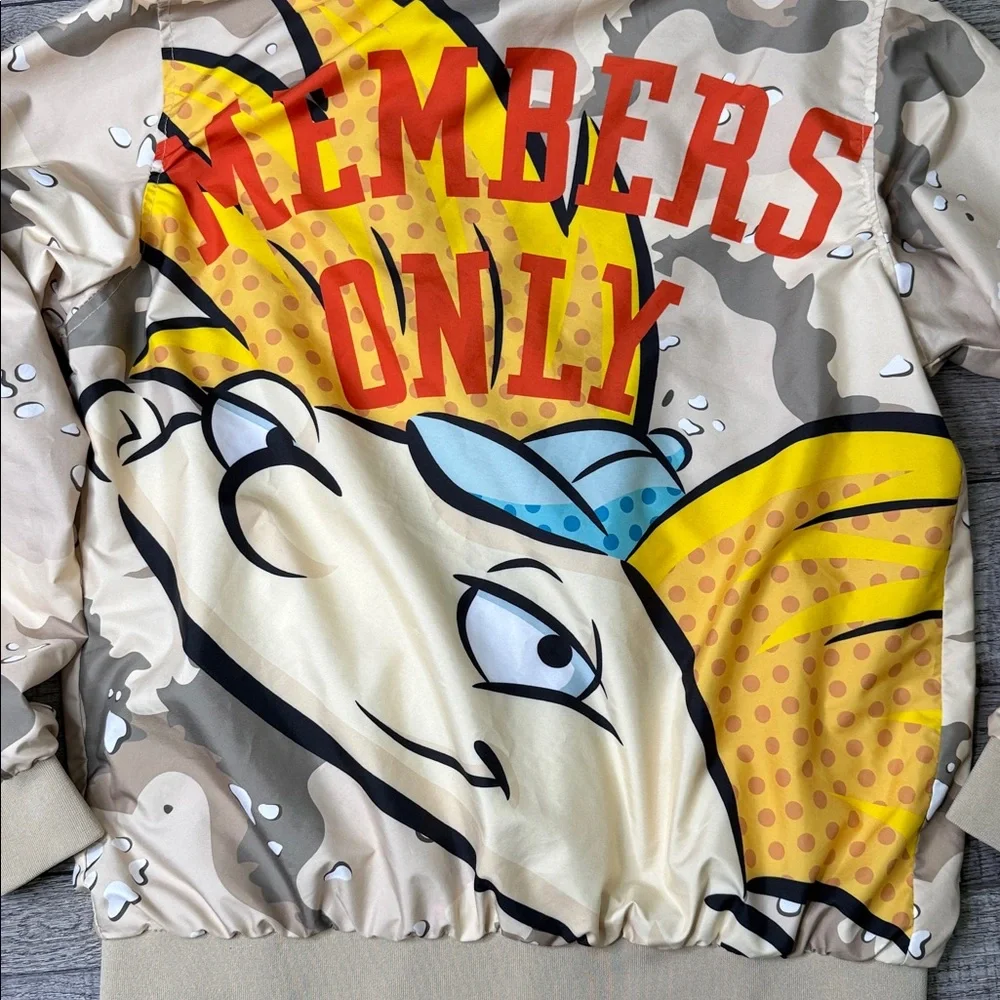 Members Only Nickelodeon Hey Arnold Tan Camo Bomber Jacket